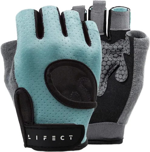 Miniatura 10 de LIFECT Essential - Guantes de entrenamiento transpirables, guantes de levantamiento de pesas sin dedos con parte trasera abierta curvada, para Negro
