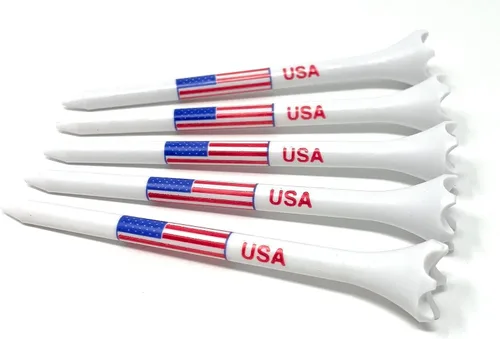 Miniatura 5 de NorthPointe USA American Flag 3 ¼” Plastic Golf Tees - 100 Patriotic Golf Tees Plastic in Bulk