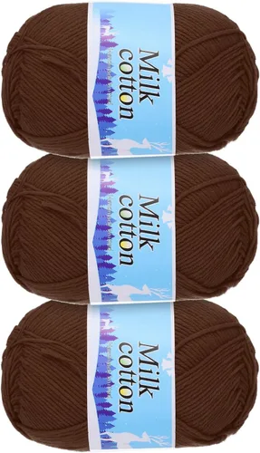 Miniatura 25 de Hilo de algodón, 60 % algodón y 40 % fibras acrílicas, hilo suave para tejer a mano, para manualidades, manualidades, proyectos de tejer, decoración