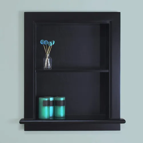 Miniatura 4 de Aiden - Botiquín de repuesto de pared empotrada de 14 x 18 pulgadas, estante de inserción de gabinete de baño, fabricado en América del Norte, Negro