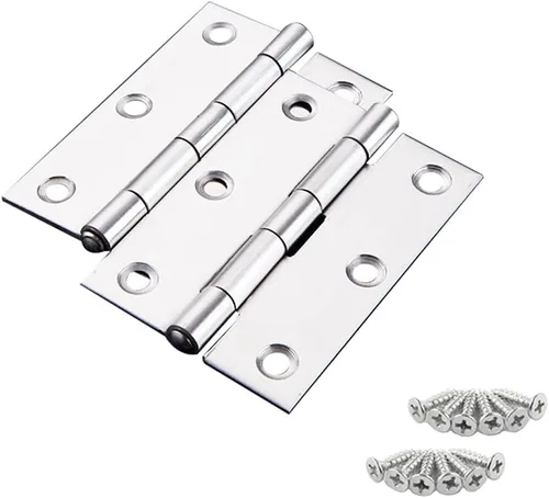 Medsuo 2 bisagras de puerta plegables de acero inoxidable de 3 pulgadas con 12 tornillos de acero inoxidable para puerta, tapa de caja de madera