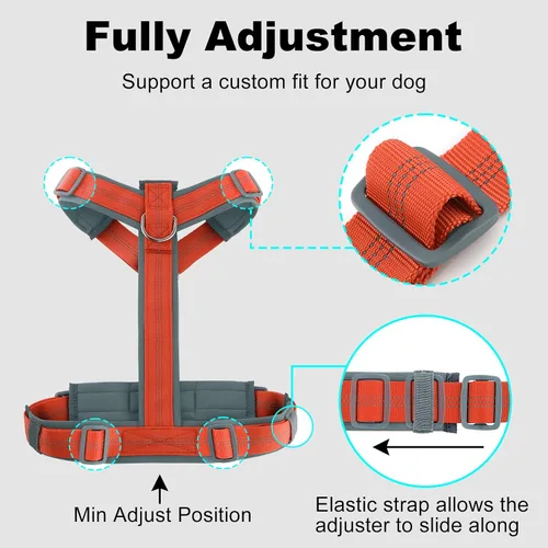 Miniatura 40 de Arnés para perro Plutus Pet sin tirón, arnés ajustable de nylon con acolchado suave, arnés para perro reflectante y resistente para perros pequeños