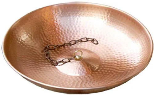 Miniatura 8 de Monarch Rain Chains 17025 Cuenca de Anclaje de Cadena de Lluvia Martillada a Mano para Bajantes de Canaletas Plato Decorativo de Fuente