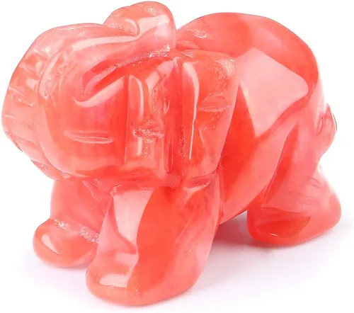Miniatura 17 de QINJIEJIE Cristales de jade amarillo, decoración de elefante, bonitas piedras de escritorio, figurita, gemas naturales, decoración de la suerte