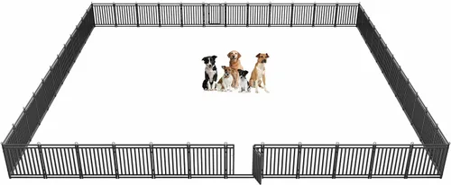 Miniatura 20 de Valla para perros para exteriores e interiores, 40 pulgadas de altura, 16 paneles de corral para perros grandes, medianos y pequeños, corral