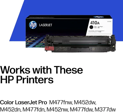 Miniatura 2 de HP 410A Cartucho de tóner negro Funciona con Color LaserJet Pro Serie M452, MFP M377, Serie M477 CF410A