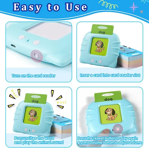 Miniatura 3 de Tarjetas didácticas parlantes QuTZ ABC para niños pequeños de 2 a 4 años, juguetes para autismo, juguetes de terapia del habla, tarjetas educativas