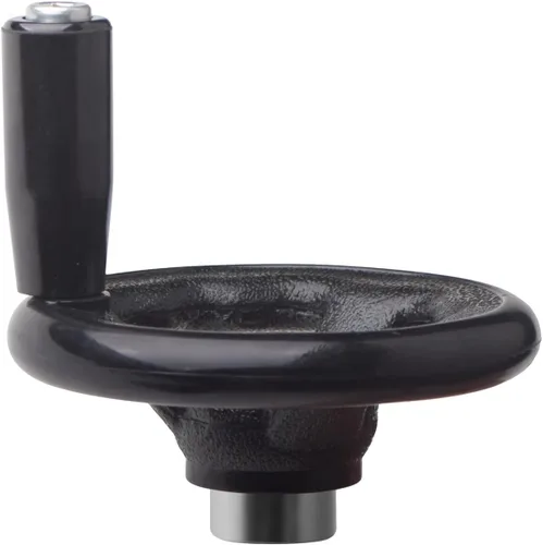 Miniatura 4 de Jingzan Paquete de 2 ruedas de mano redondas de 0.47 x 4 pulgadas de diámetro, mango giratorio de tres radios W para torno de manivela de molino