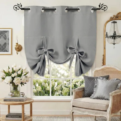 Miniatura 21 de Pony Dance Persianas Opacas para Ventanas - Juego de Cortinas Enrollables y Cenefas Estilo Romano Globo con Ojales en la Parte Superior para Verde