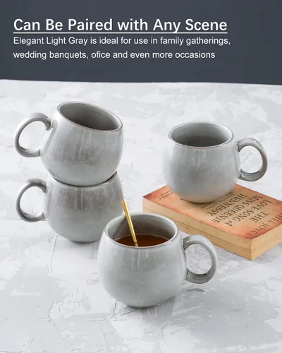 Miniatura 5 de Juego de tazas grandes de café de 4 a 20 onzas con asa para café con leche, cereales, té, cacao, leche, regalo de tazas de Navidad de Acción