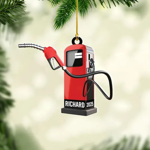 Miniatura 4 de Adorno de Navidad personalizado con bomba de gas, decoración retro personalizada para árbol de vacaciones, recuerdo único para trabajadores