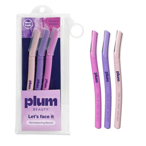 Maquinilla de afeitar facial Plum Beauty para mujer, maquinilla de afeitar de cejas y moldeador de cejas