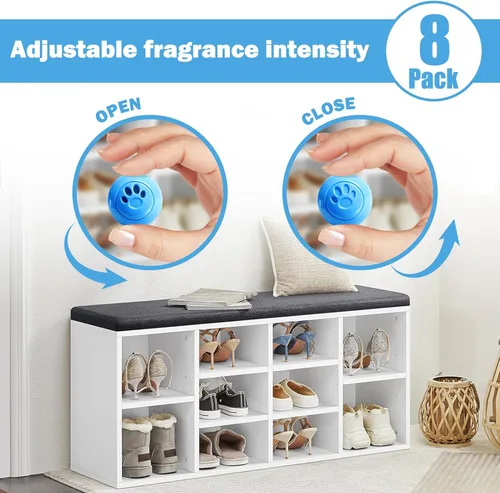 Miniatura 4 de SCENTORINI Bolas desodorantes para zapatos, paquete de 8 bolas desodorizantes de lino, eliminador de olores para zapatos, botas, ambientador