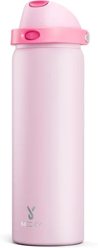 Miniatura 10 de Botella de agua aislada de 40 onzas con popote, botella de agua de metal de acero inoxidable con tapa 2 en 1, a prueba de fugas, fría durante 24