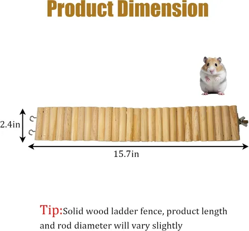 Miniatura 6 de Hamiledyi Puente de madera para hámster, escalera de escalada flexible, puente colgante largo, juguetes masticables para ratas, ratones, jerbos