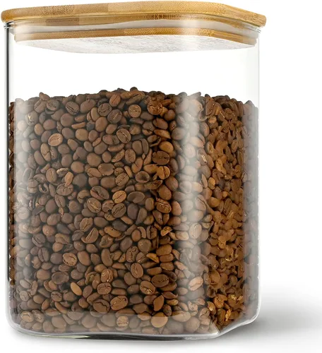 Miniatura 13 de D2scrma Recipientes herméticos cuadrados para especias de 5 onzas con tapa de bambú, juego de 12 con etiquetas negras, frasco apilable para especias