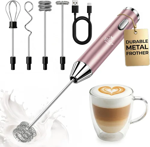Miniatura 19 de Zulay Kitchen Espumador de leche de mano con pilas Duracell AA – Mezclador eléctrico ultrarrápido y creador de espuma, mezclador de bebidas fácil