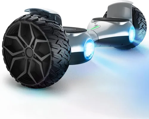 SISIGAD Aeropatineta todoterreno con neumáticos sólidos de 8.5 pulgadas, scooter de equilibrio automático todo terreno con motor de 700 W, altavoces