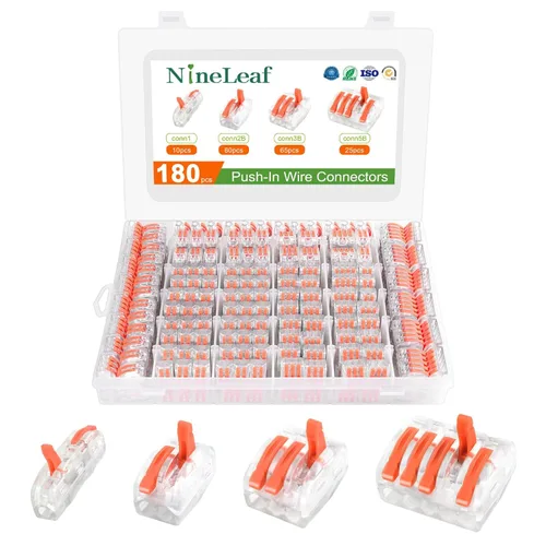 Miniatura 13 de Nineleaf Conectores de cable de palanca, conectores compactos de empalme de alambre en línea, terminales eléctricos modulares reutilizables 1 en 1
