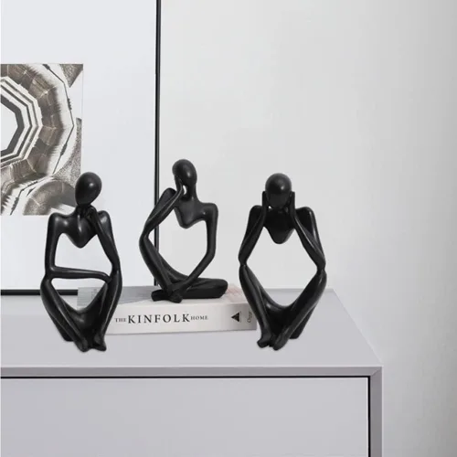 Miniatura 4 de Asng Estatua de escultura abstracta estilo pensador de resina, figuras coleccionables, decoración de escritorio para oficina en casa