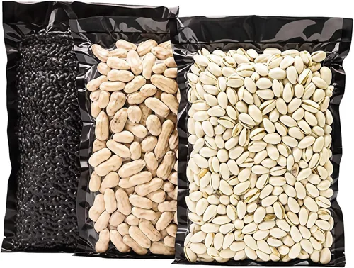 Miniatura 3 de PABCK 50 bolsas selladoras al vacío negras para almacenamiento de alimentos, 5.91 x 8.66 pulgadas, plástico transparente texturizado para envases