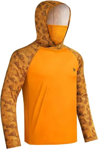 Miniatura 26 de Rodeel - Camisa de pesca para hombre con manga larga, UPF 50+, rendimiento de alto rendimiento para senderismo, con máscara, protección UV
