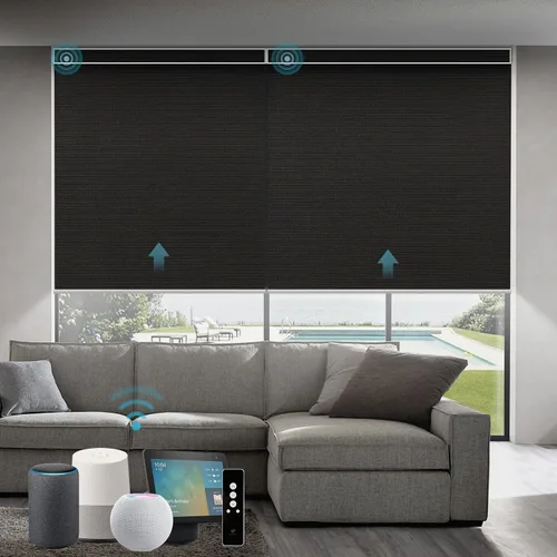 Miniatura 57 de SmartWings Persianas Motorizadas con Sombras para Ventana Control Remoto Funciona con Thread Apple Homekit Z-Wave Alexa 100% Blackout de Doble Cara