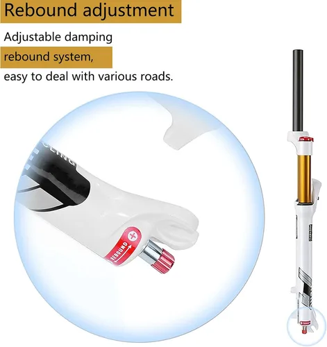 Miniatura 6 de 26/27.5/29 Inch MTB Air Suspension Forks Travel 140mm, Rebound Adjust 1-1/8" Straight/Tapered Tube QR 9mm Magnesium Alloy Manual/Remote Lockout