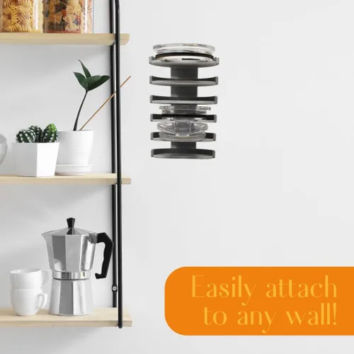 Miniatura 4 de Organizador de tapas para montaje en pared o gabinete, compatible con Yeti Rambler y vasos, organizador de 5 tapas que se adapta a la mayoría
