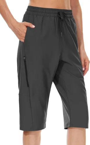 JENEARY Pantalones cortos largos de 15 pulgadas para mujer por debajo de la rodilla, pantalones capri de senderismo UPF50+ Bermudas de secado rápido