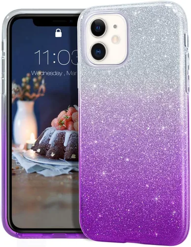 Miniatura 10 de MATEPROX - Carcasa para iPhone 11 y 2019, de 6.1" diseño de brillantes para niñas y mujeres, Azul