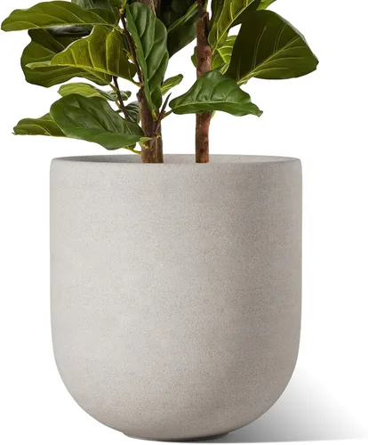 Miniatura 15 de LE TAUCI Maceta para plantas de 10 pulgadas, macetas de cerámica para plantas con orificio de drenaje y tapón de goma, macetas para plantas