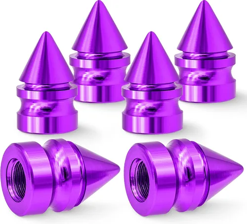 Miniatura 37 de 4 piezas de tapas de válvula de rueda con estilo púas, resistentes a la corrosión, universales de aleación de aluminio a prueba de polvo para Spiked