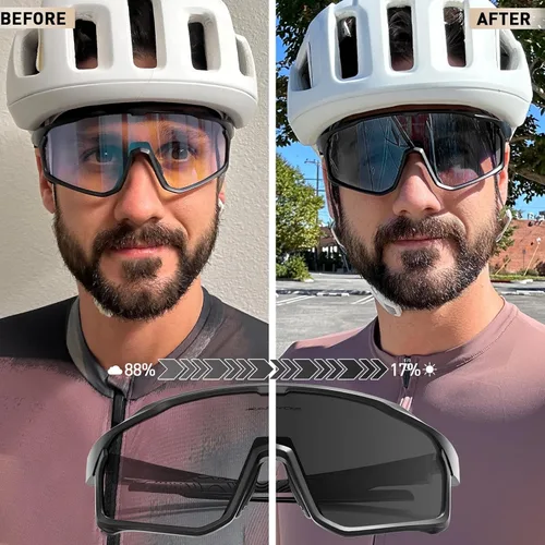 Miniatura 2 de KAPVOE Gafas de ciclismo fotocromáticas para hombres y mujeres, gafas de sol para bicicleta de montaña MTB, deportes, transición, triatlón, carrera