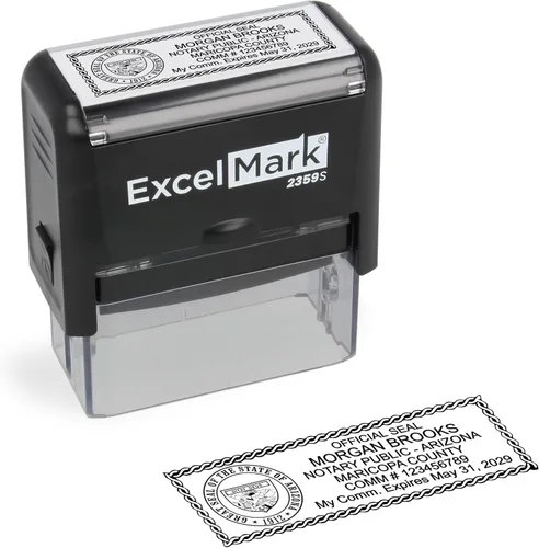 Miniatura 78 de ExcelMark Sello Notarial para los 50 Estados - Sello Oficial del Estado - Texas Negro