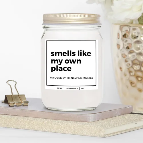 Miniatura 3 de YouNique Designs Smells Like My Own Place - Vela de 8 onzas, velas de inauguración de la casa, regalos de inauguración de la casa para regalos