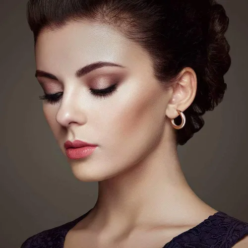 Miniatura 4 de Aretes de aro para mujer, chapados en oro de 14 quilates, ligeros y gruesos, abiertos, de acero inoxidable quirúrgico 316L, con postes gruesos