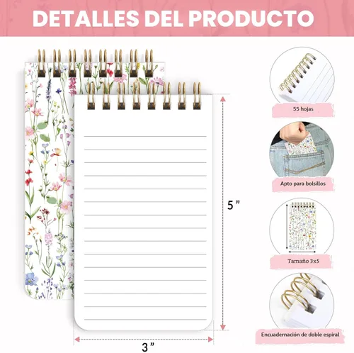 Miniatura 2 de SKYDUE Small Notebooks，Pocket Notepads with Aesthetic Covers, Mini Spiral Notebook with Lined Pages Nursing School Essentials, Set Of 8