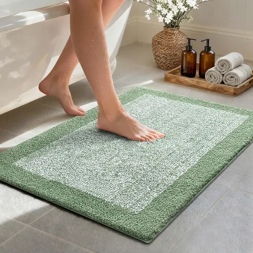 Miniatura 55 de Alfombras de baño de 17 x 24 pulgadas, antideslizantes, lavables, color gris, para bañera, tapete de baño para baño, tapete suave y absorbente