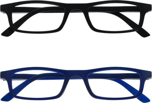 Miniatura 22 de OPULIZE TED - Lentes de lectura para mujeres y hombres, marco mate rectangular, ligero, estrecho, con bisagras de resorte, gris transparente +1.50