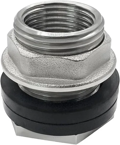 Miniatura 3 de Beduan 1 NPS macho a 3/4 NPT hembra de acero inoxidable mamparo conector de tanque de agua a granel para barril de tanque de agua (paquete de 1)