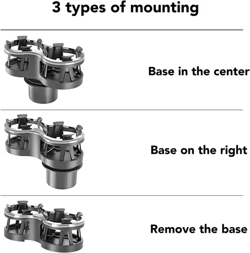 Miniatura 3 de Expansor de portavasos para automóvil, adaptador extensor de portavasos 2 en 1 con base expandible para automóvil