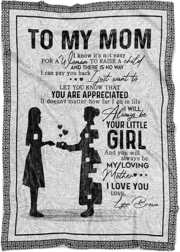 Miniatura 12 de Manta personalizada para mamá de hija e hijo, manta personalizada para el día de la madre con nombres de los niños, manta con texto en inglés «To My