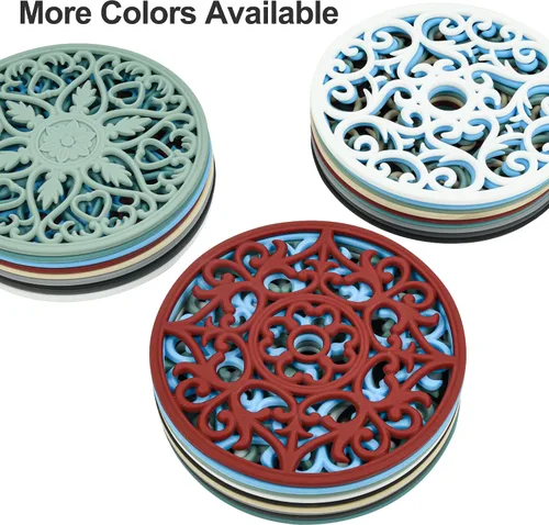 Miniatura 4 de Alfombrillas de silicona para ollas y sartenes calientes, almohadillas y tapetes multiusos tallados intrincadamente, tapete de mesa de cocina A