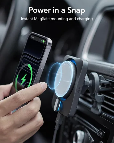 Miniatura 5 de ESR Cargador de Soporte para Coche MagSafe de 15W con CryoBoost, Hecho para Certificado por Apple, para Soporte de Coche MagSafe, Cargador