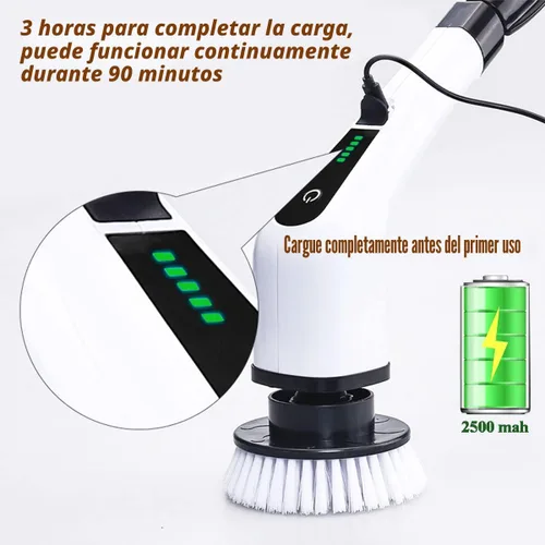Miniatura 7 de MGLSDeet Cepillo eléctrico giratorio, cepillo de limpieza recargable con cabezales de cepillo reemplazables 8 en 1, limpiador giratorio inalámbrico