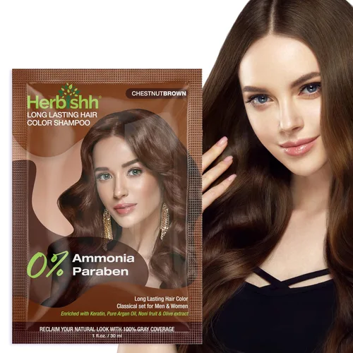 Miniatura 14 de Herbishh Paquete de Viaje Champú Tinte para el Cabello en Sobre + 1 Sobre de Mascarilla Capilar de Argán (Negro, 1 sobre)