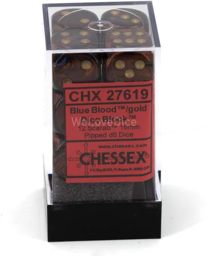 Miniatura 3 de DND - Juego de dados Chessex D&D – Juego de dados poliédricos de plástico dorado y sangre azul escarabajo de 0.630 in, dados de mazmorras