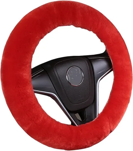Miniatura 13 de U&M Funda para volante de automotor de lana auténtica, elastizada. Almohadilla protectora de volante de vehículo, de lana australiana, Menta