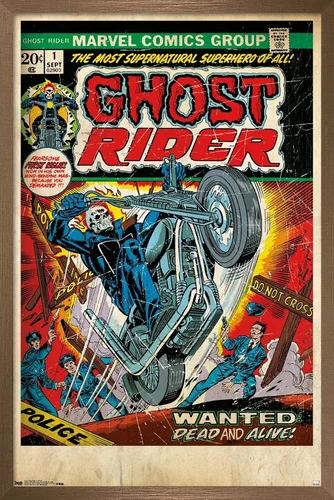 Miniatura 16 de Trends International Marvel Comics Ghost Rider - Póster de pared con portada #1, 22.4 pulgadas de largo x 14.7 pulgadas, versión enmarcada de madera